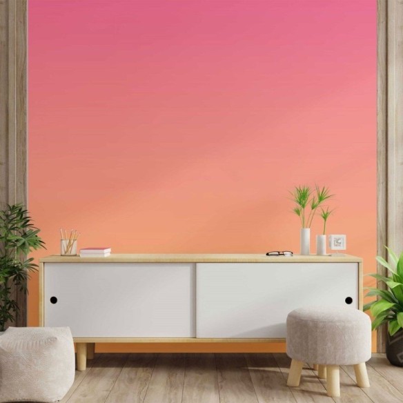 Papel de Parede Adesivo degradê Rosa Laranja N014063