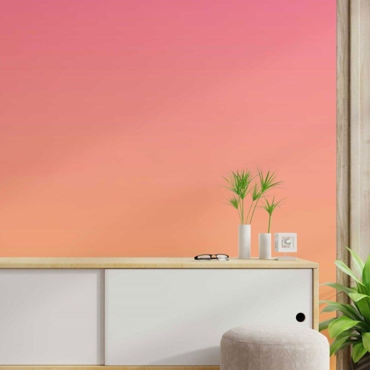 Papel de Parede Adesivo degradê Rosa Laranja...