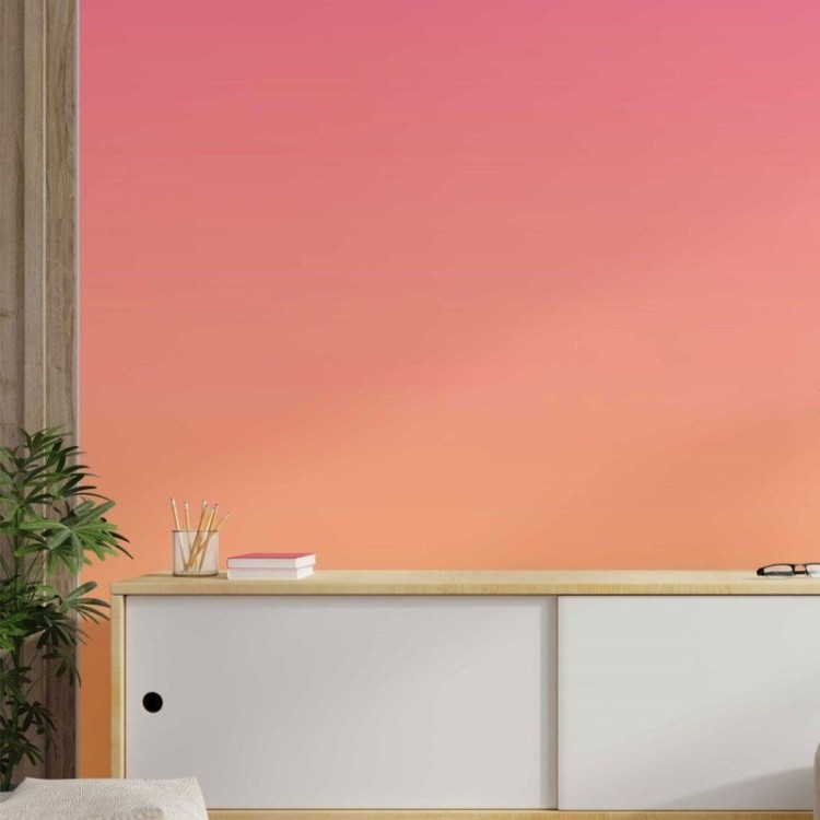 Papel de Parede Adesivo degradê Rosa Laranja...