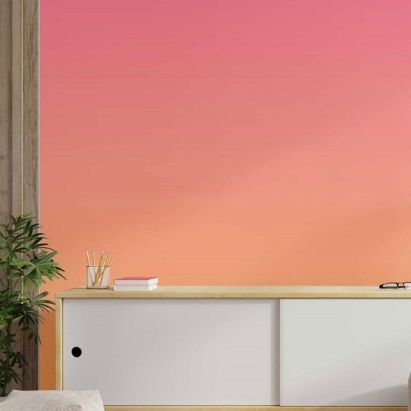 Papel de Parede Adesivo degradê Rosa Laranja N014063