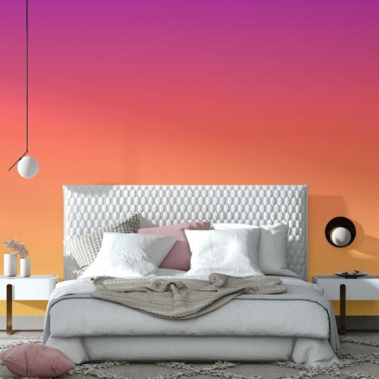 Papel de Parede Adesivo degradê roxo amarelo...