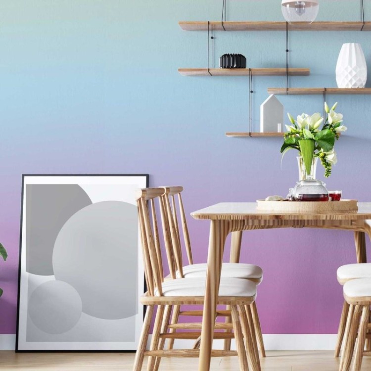 Papel de Parede Adesivo Degradê Roxo Azul e...