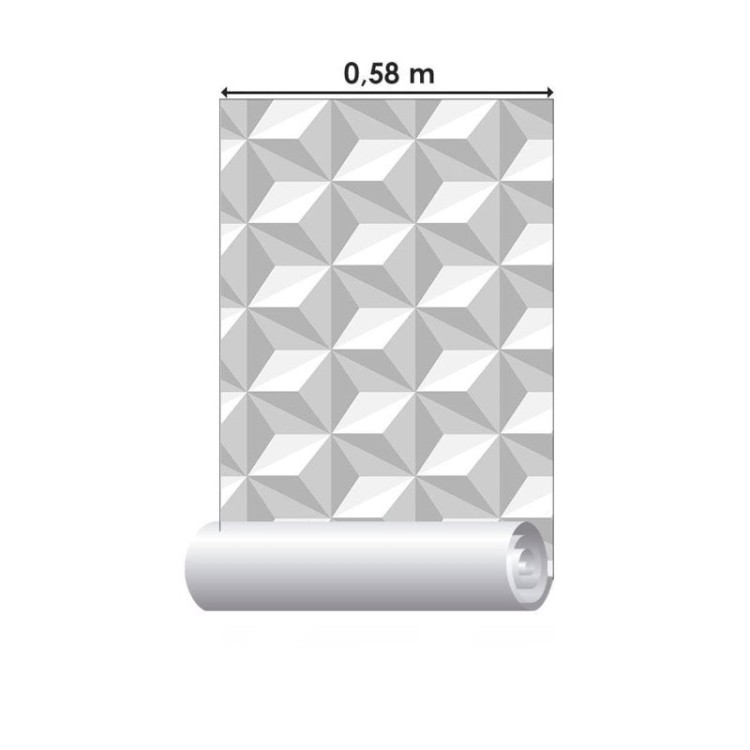 Papel de Parede Adesivo 3D Geométrico Pirâmide...