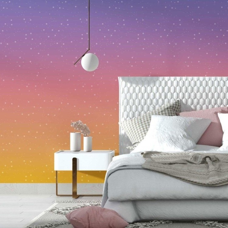 Papel de Parede Adesivo degradê Sunset Estrelado N014184