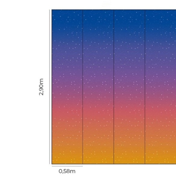 Papel de Parede Adesivo degradê Sunset Estrelado N014184