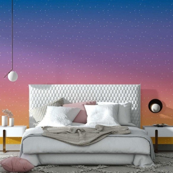 Papel de Parede Adesivo degradê Sunset Estrelado N014184
