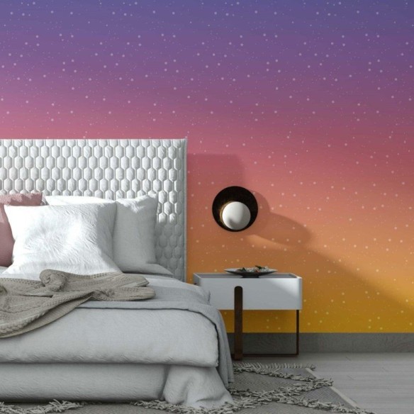 Papel de Parede Adesivo degradê Sunset Estrelado N014184