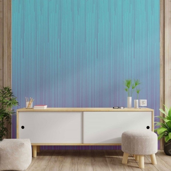 Papel de Parede Adesivo degradê tons azul listras 3D N014103