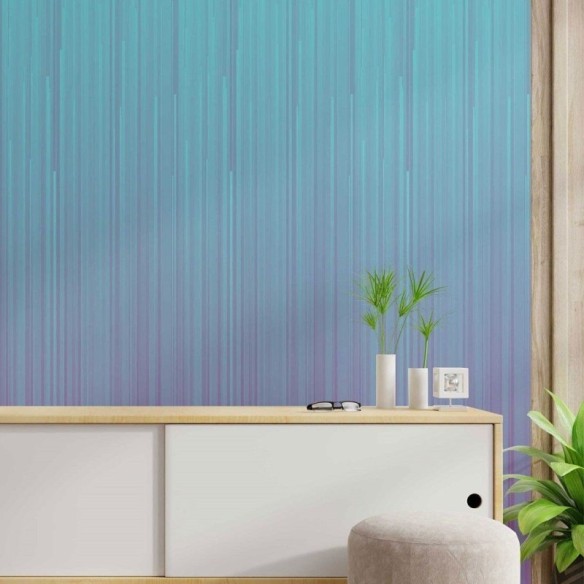 Papel de Parede Adesivo degradê tons azul listras 3D N014103