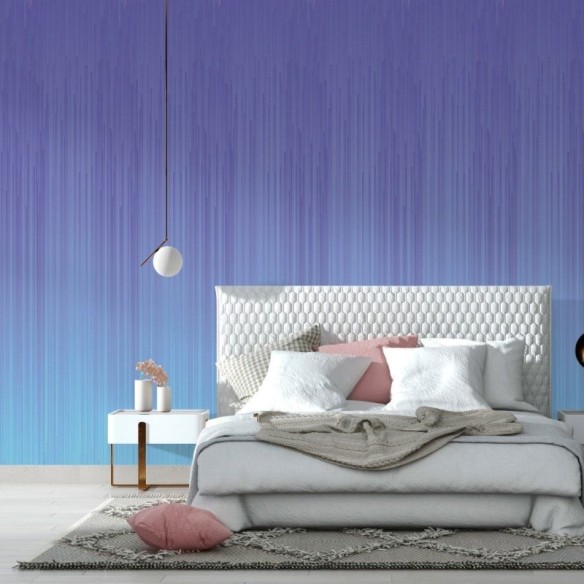 Papel de Parede Adesivo degradê tons azul listras 3D N014104