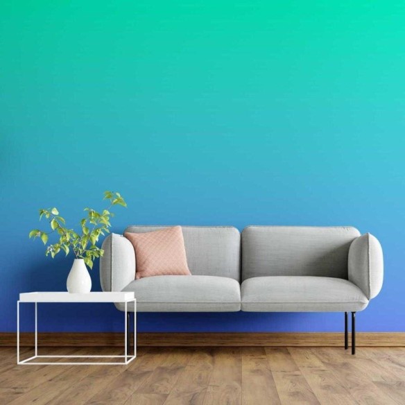 Papel de Parede Adesivo Degradê Verde  e Azul Bic N05163