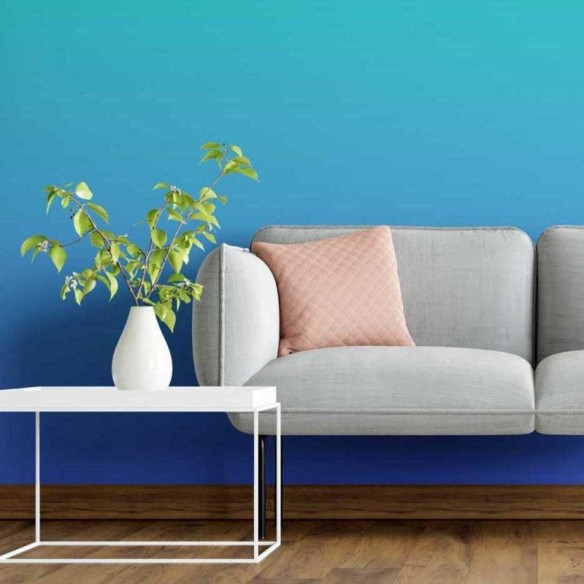 Papel de Parede Adesivo Degradê Verde  e Azul Bic N05163