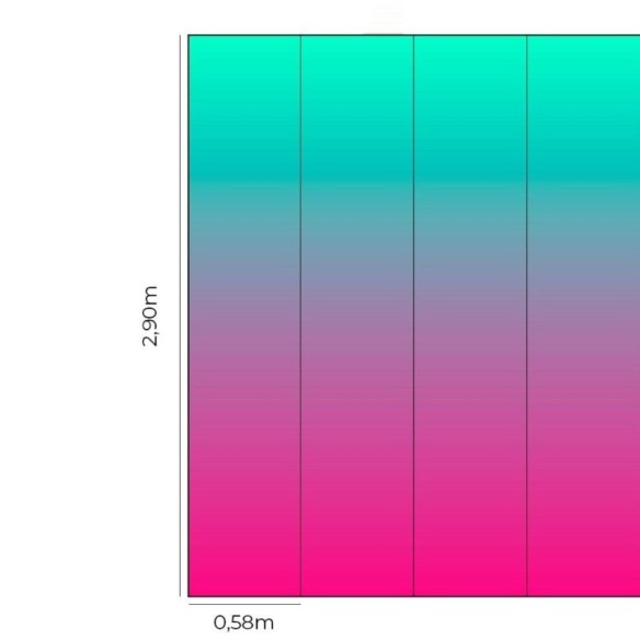 Papel de Parede Adesivo degradê verde água rosa N014071