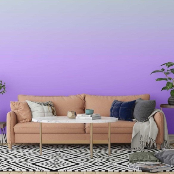 Papel de Parede Adesivo degradê verde claro roxo N014078