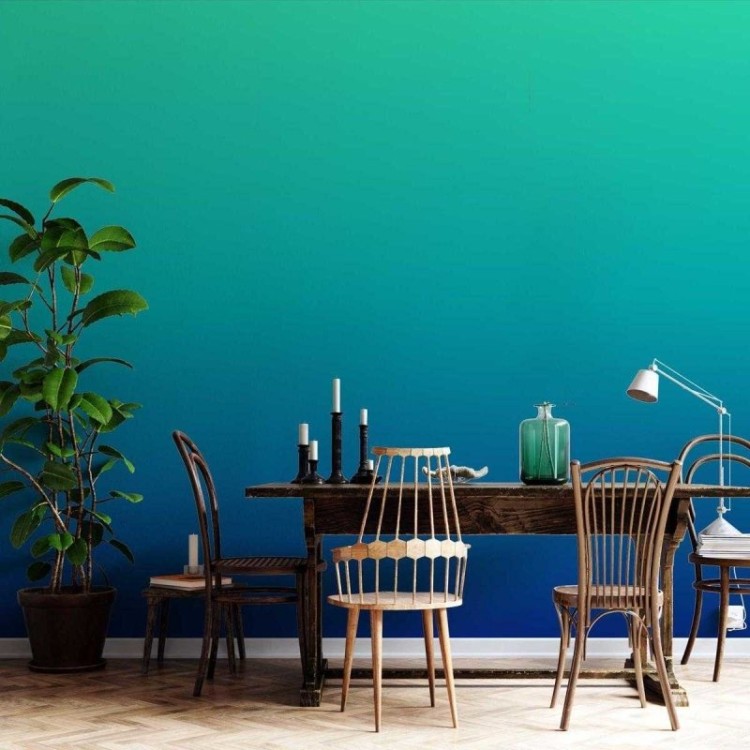 Papel de Parede Adesivo Degradê Verde e Azul...