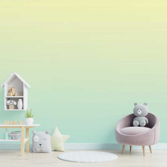 Papel de Parede Adesivo Degradê Verde e Azul N05129