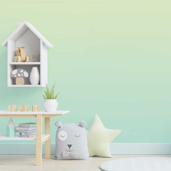 Papel de Parede Adesivo Degradê Verde e Azul N05129