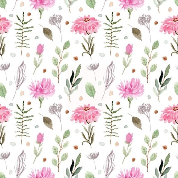 Papel de Parede Adesivo Delicado Rosa em Aquarela N08013