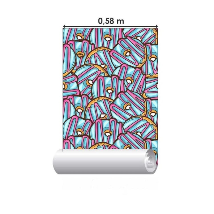 Papel de Parede Adesivo Delícia de donuts N03056