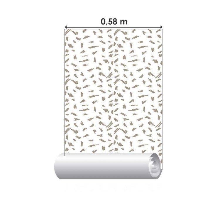 Papel de Parede Adesivo Desenho à Mão Marrom e...