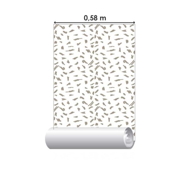 Papel de Parede Adesivo Desenho à Mão Marrom e Branco N08113