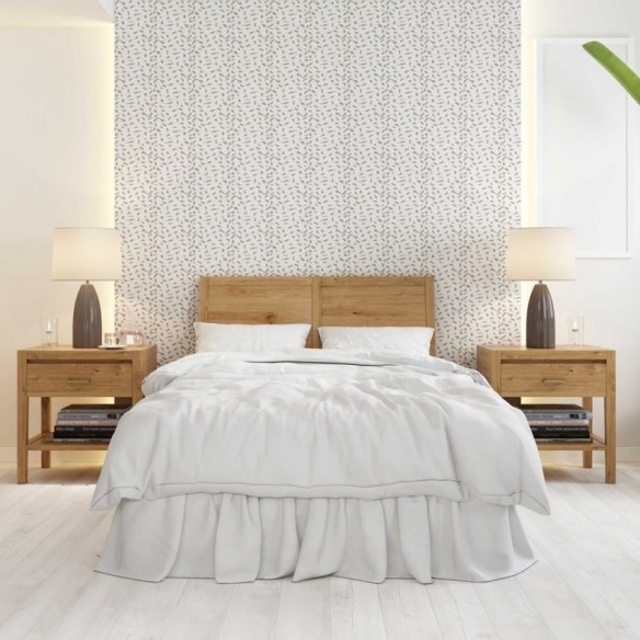 Papel de Parede Adesivo Desenho à Mão Marrom e Branco N08113