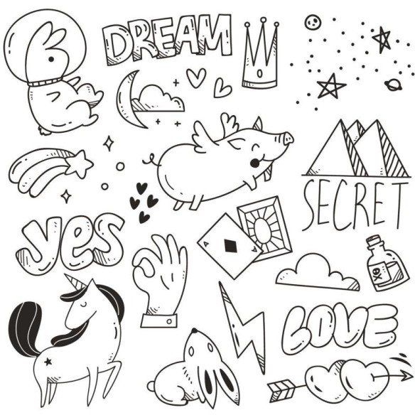 Papel de Parede Adesivo Desenho Feito à Mão N09102