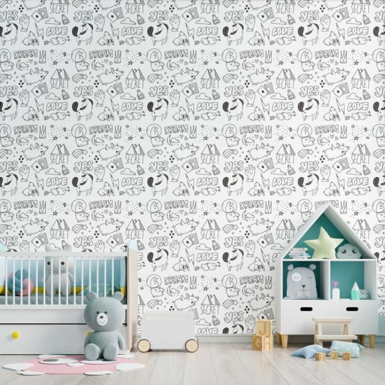 Papel de Parede Adesivo Desenho Feito à Mão N09102