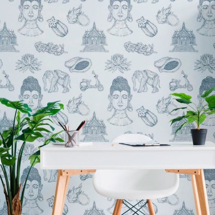 Papel de Parede Adesivo Desenhos Indianos...