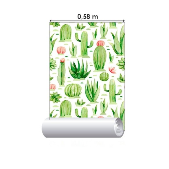 Papel de Parede Adesivo Deserto Cactos e Suculentas N013056