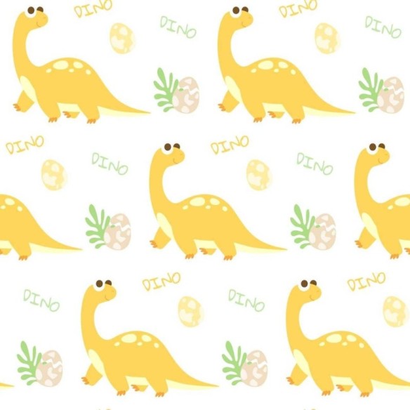 Papel de Parede Adesivo Dinossauro Amarelo N06259