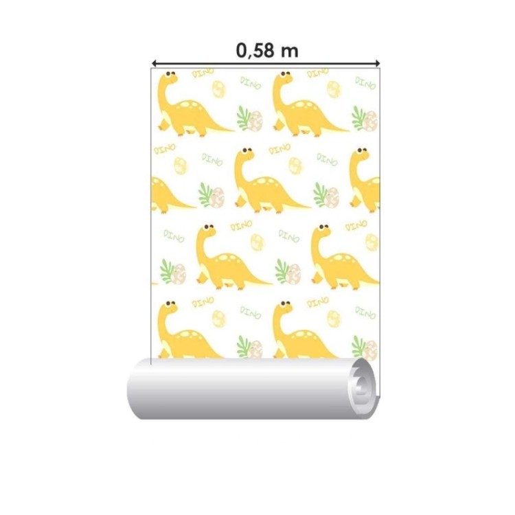Papel de Parede Adesivo Dinossauro Amarelo N06259