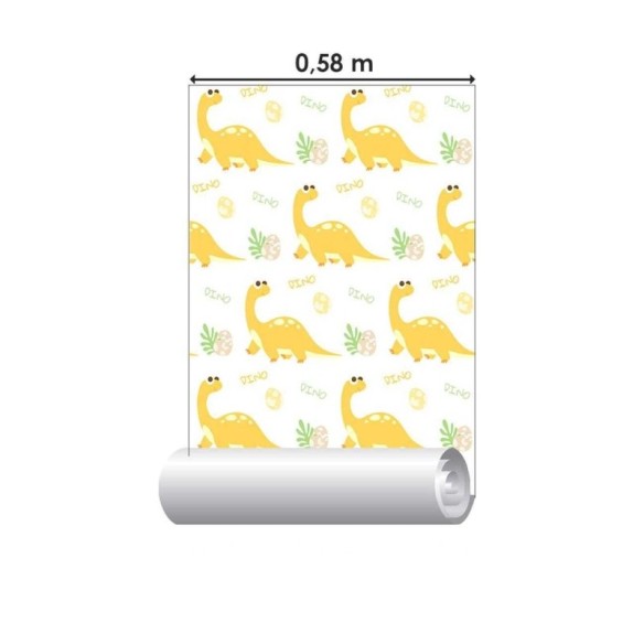 Papel de Parede Adesivo Dinossauro Amarelo N06259