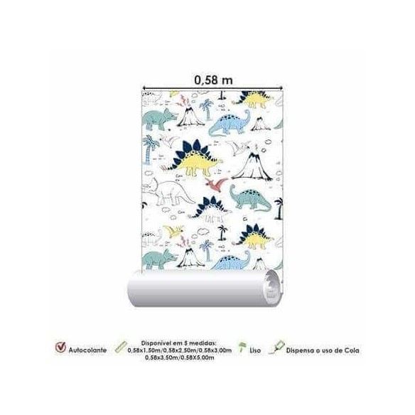 Papel de Parede Adesivo Dinossauro Kids 10623789