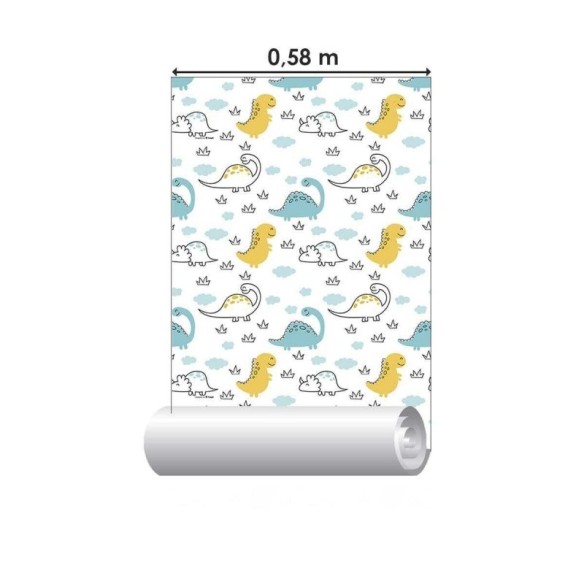 Papel de Parede Adesivo Dinossauros Infantil N04238