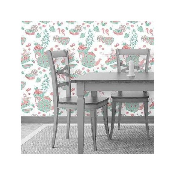 Papel de Parede Adesivo Doces Verde 289247099