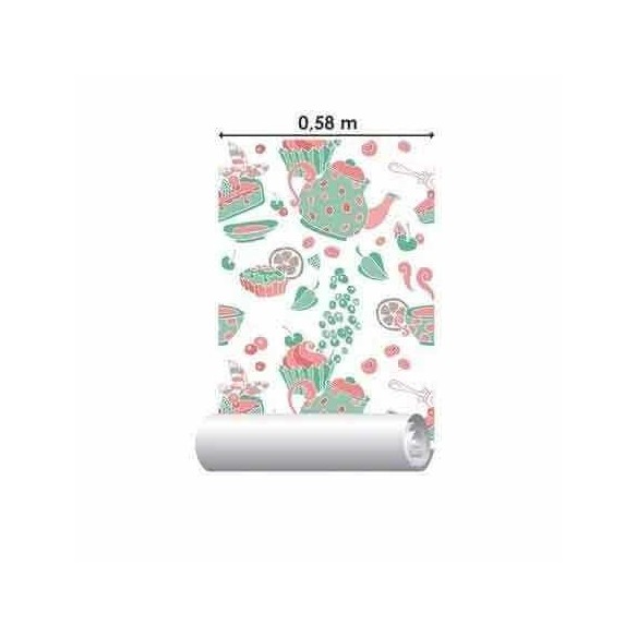 Papel de Parede Adesivo Doces Verde 289247099