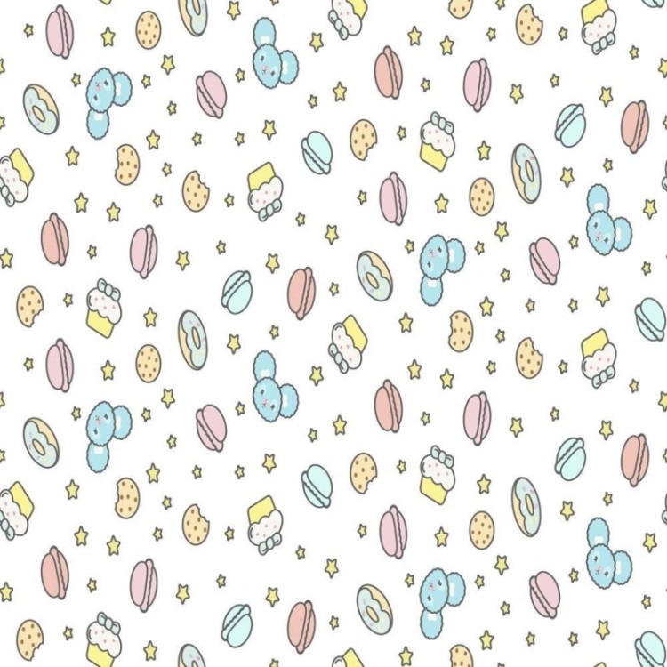 Papel de Parede Adesivo Docinhos e ursinhos N08174