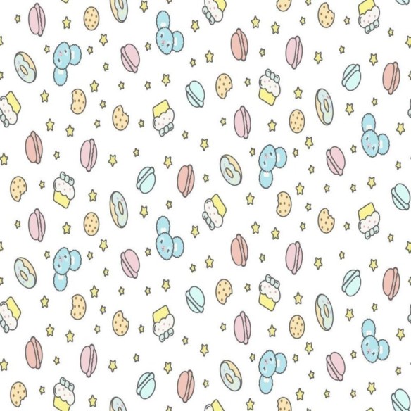 Papel de Parede Adesivo Docinhos e ursinhos N08174