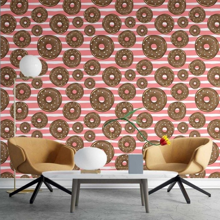 Papel de Parede Adesivo Donuts Chocolate N03050