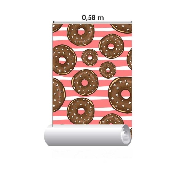 Papel de Parede Adesivo Donuts Chocolate N03050