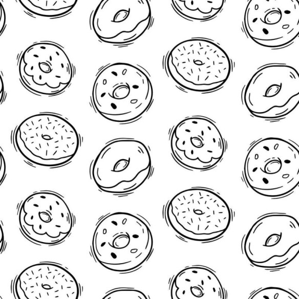Papel de Parede Adesivo Donuts Colorir N015028