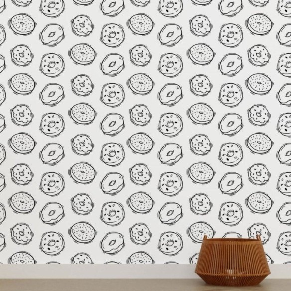 Papel de Parede Adesivo Donuts Colorir N015028