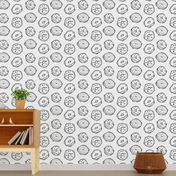 Papel de Parede Adesivo Donuts Colorir N015028