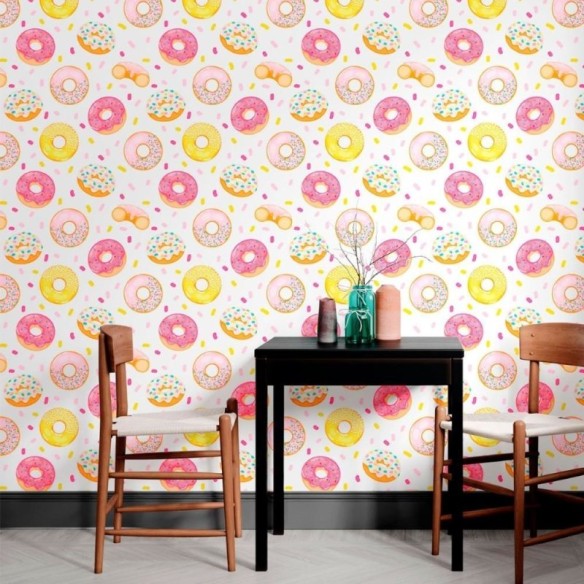 Papel de Parede Adesivo Donuts Rosquinhas N012029