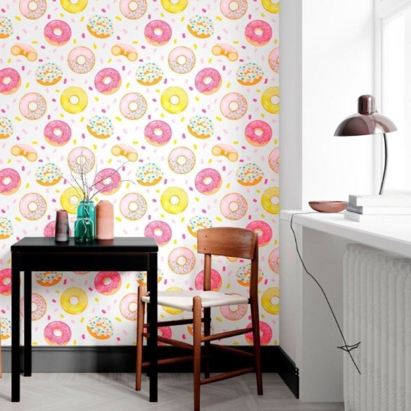 Papel de Parede Adesivo Donuts Rosquinhas N012029
