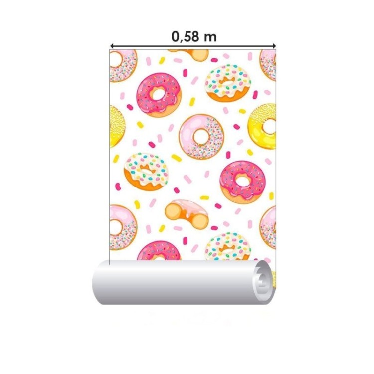 Papel de Parede Adesivo Donuts Rosquinhas N012029