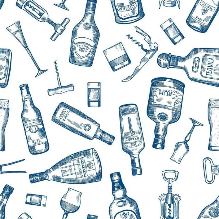 Papel de Parede Adesivo Drinks e bebidas N03058