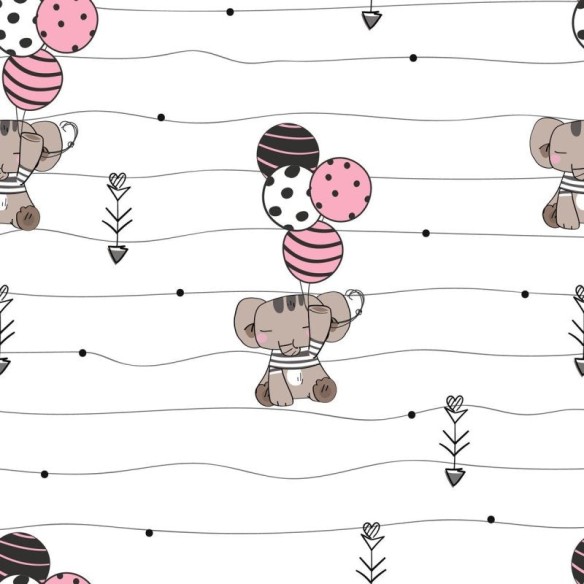 Papel de Parede Adesivo Elefante no Balão N09067