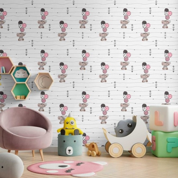 Papel de Parede Adesivo Elefante no Balão N09067